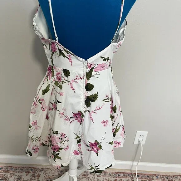 Pink and Green Floral Halter Front Sun Dress by City Studio Junior Size 13 - Picture 6 of 14